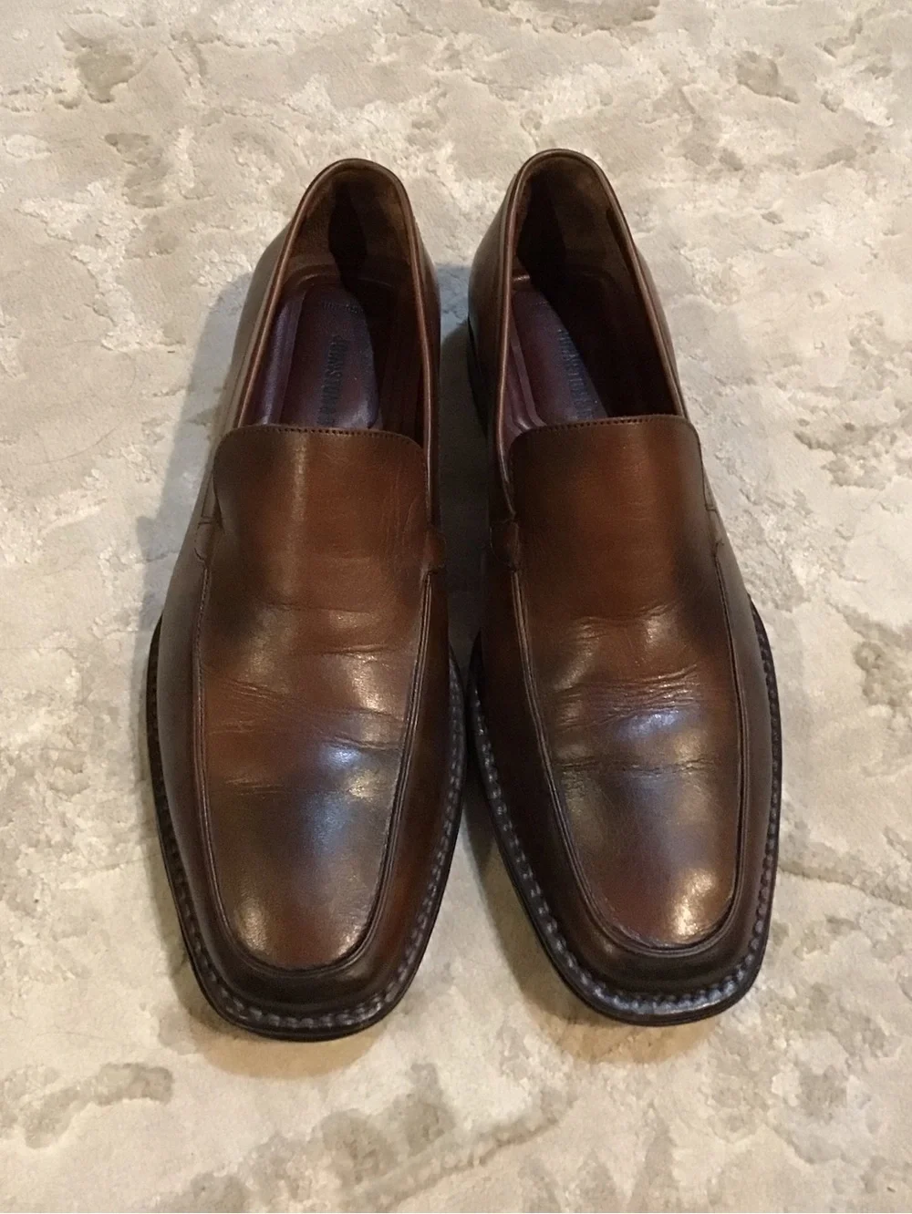 Johnston & Murphy Brown Sheepskin Loafers Made in Brazil